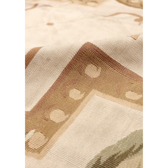 Pasargad Home Antique Abusson L. Green Lamb's Wool Area Rug-14' 0" X 25' 0"