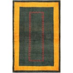 Pasargad Home Gabbeh Collection Hand-Knotted Lamb's Wool Area Rug- 3' 4" X 5' 1"