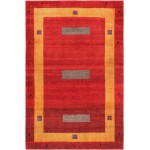 Pasargad Home Gabbeh Collection Hand-Knotted Lamb's Wool Area Rug- 4' 0" X 6' 2"