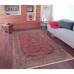 Pasargad Home Antique Kashan Collection Red Lamb's Wool Area Rug-10' 7" X 15' 0"