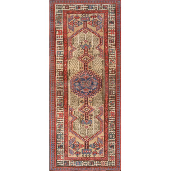 Pasargad Home Antique Serab Collection Camel Lamb's Wool Area Rug- 2'10" X 6' 6"