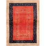 Pasargad Home Gabbeh Collection Hand-Knotted Lamb's Wool Area Rug- 3' 7" X 5' 1"