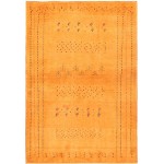 Pasargad Home Gabbeh Hand-Knotted Lamb's Wool Area Rug- 3' 5" X 4' 11"