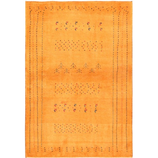 Pasargad Home Gabbeh Hand-Knotted Lamb's Wool Area Rug- 3' 5" X 4' 11"