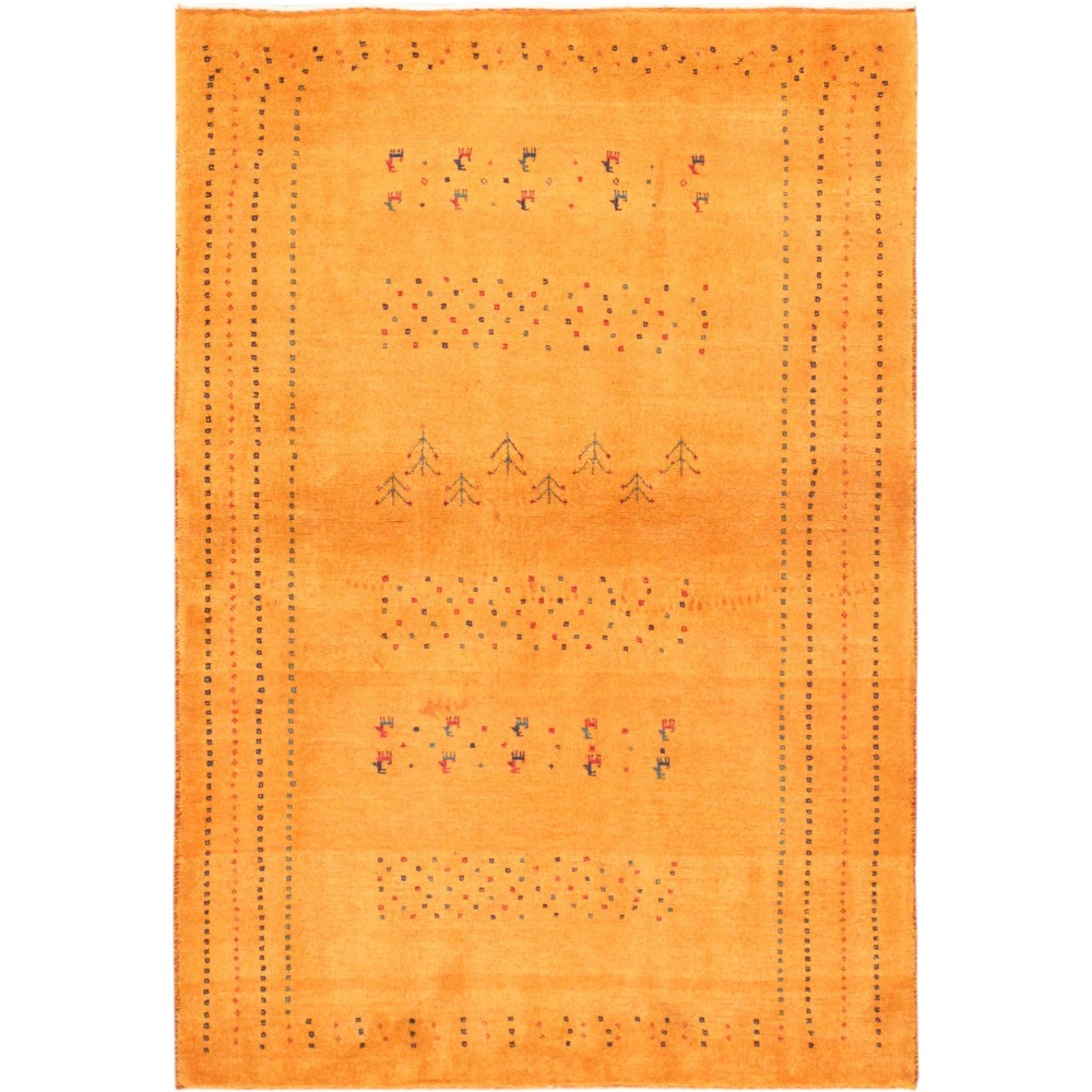 Pasargad Home Gabbeh Hand-Knotted Lamb's Wool Area Rug- 3' 5" X 4' 11"