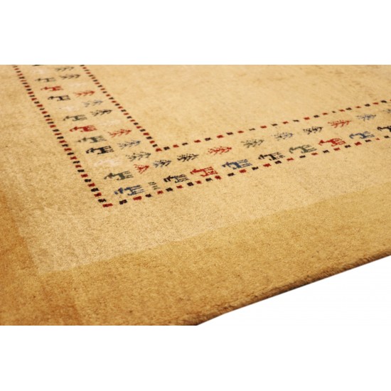 Pasargad Home Gabbeh Collection Hand-Knotted Lamb's Wool Area Rug- 3' 6" X 5' 5"