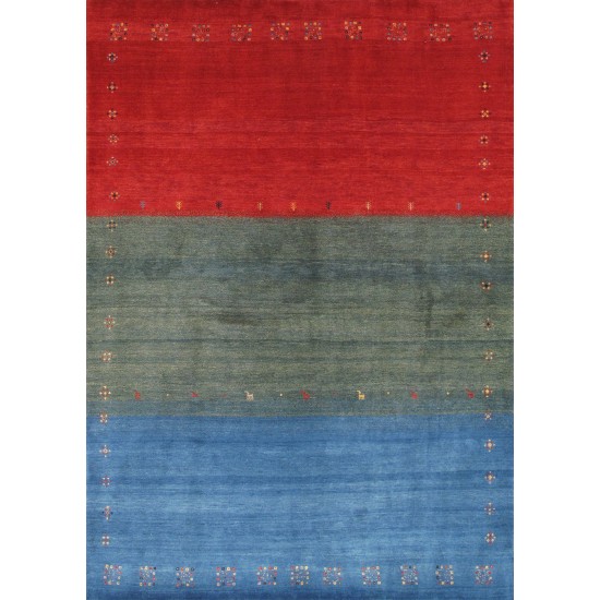 Pasargad Home Gabbeh Hand-Knotted Lamb's Wool Area Rug- 5' 9" X 7' 11"