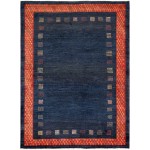 Pasargad Home Gabbeh Collection Hand-Knotted Lamb's Wool Area Rug- 4' 2" X 5' 6"