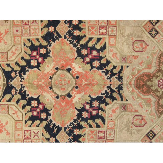 Pasargad Home Antique Karabakh Navy Lamb's Wool Area Rug- 6' 3" X 18' 3"