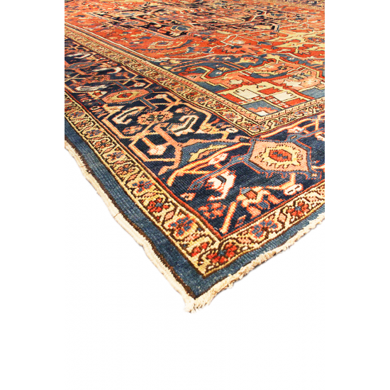 Pasargad Home Antique Heriz Collection Rust Lamb's Wool Area Rug-11' 2" X 15' 3"