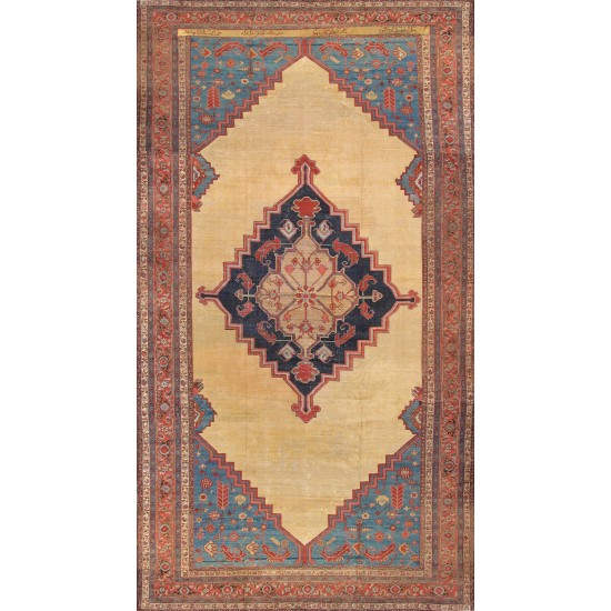 Pasargad Home Antique Bakhshayesh Beige Lamb's Wool Area Rug-11' 1" X 20' 6"