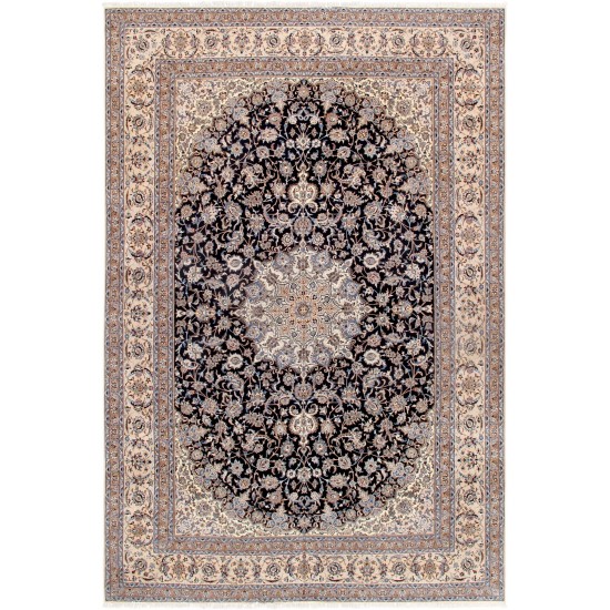 Pasargad Home Nain Colletion Hand-Knotted Silk & Wool Area Rug- 11'10" X 18' 0"