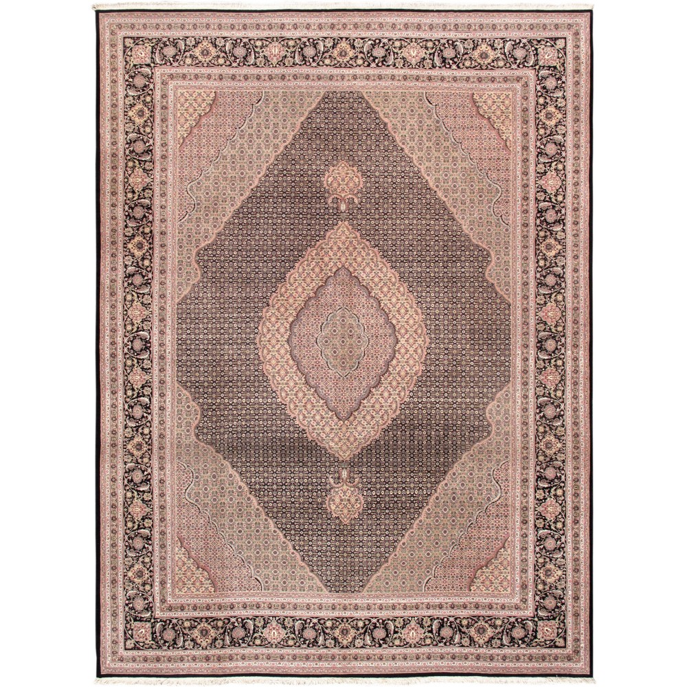 Pasargad Home Tabriz Hand-Knotted Silk & Wool Area Rug- 8'10" X 11'10"