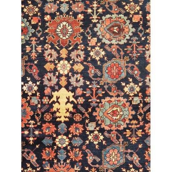 Pasargad Home Antique Bidjar Navy Lamb's Wool Area Rug-13' 0" X 17' 7"