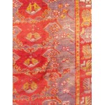 Pasargad Home Antique Oushak Purple Lamb's Wool Area Rug- 4' 0" X 12' 5"