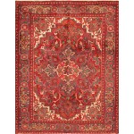 Pasargad Home Heriz Collection Lamb\'s Wool Area Rug- 4\' 9" X 6\' 2"