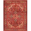 Pasargad Home Heriz Collection Lamb's Wool Area Rug- 4' 9" X 6' 2"