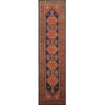 Pasargad Home Antique Malayer Navy Lamb's Wool Area Rug- 4' 0" X 14' 0"