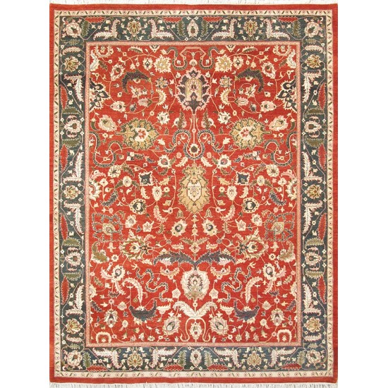 Pasargad Home Agra Collection Hand-Knotted Lamb's Wool Area Rug- 8' 0" X 10' 7"