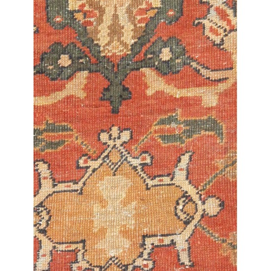 Pasargad Home Antique Sultanabad Rust Lamb's Wool Area Rug-13' 4" X 19' 4"