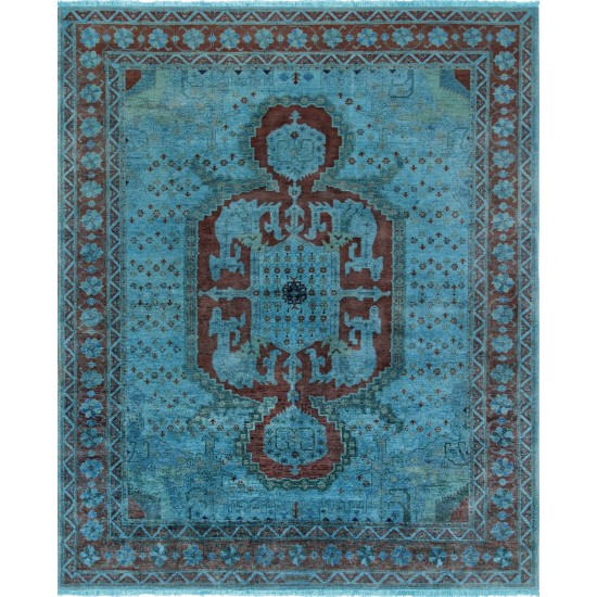 Pasargad Home Overdye Hand-Knotted Lamb's Wool Area Rug- 8' 3" X 10' 0"