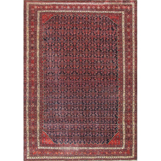 Pasargad Home Antique Bibikabad Collection Navy Wool Area Rug-13' 1" X 18' 5"