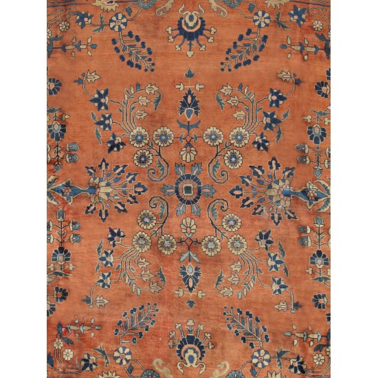 Pasargad Home Sarouk Collection Wool Area Rug- 10' 5" X 13' 6"