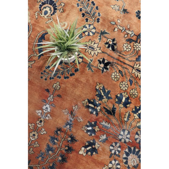 Pasargad Home Sarouk Collection Wool Area Rug- 10' 5" X 13' 6"