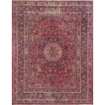 Pasargad Home Antique Mashad Collection Burgundy Wool Area Rug-10' 3" X 13' 2"