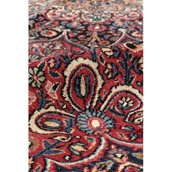 Pasargad Home Antique Mashad Collection Burgundy Wool Area Rug-10' 3" X 13' 2"