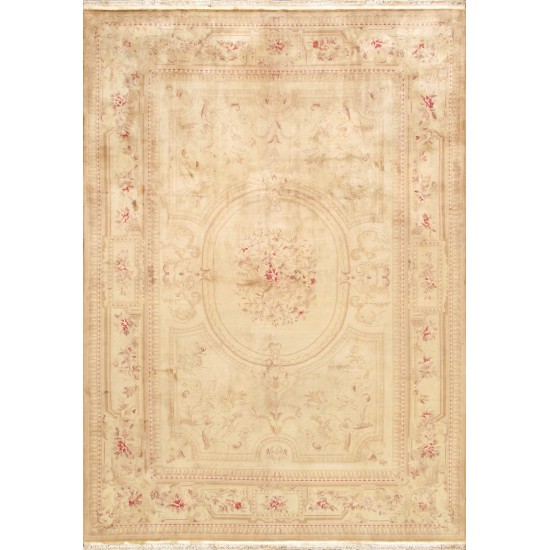 Pasargad Home Savonnerie Collection Hand-Knotted Wool Area Rug- 9' 6" X 13' 6"