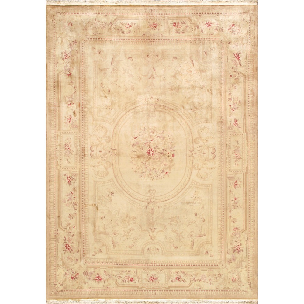 Pasargad Home Savonnerie Collection Hand-Knotted Wool Area Rug- 9' 6" X 13' 6" Pasargad Home Savonnerie Collection Hand-Knotted Wool Area Rug- 9' 6" X 13' 6"