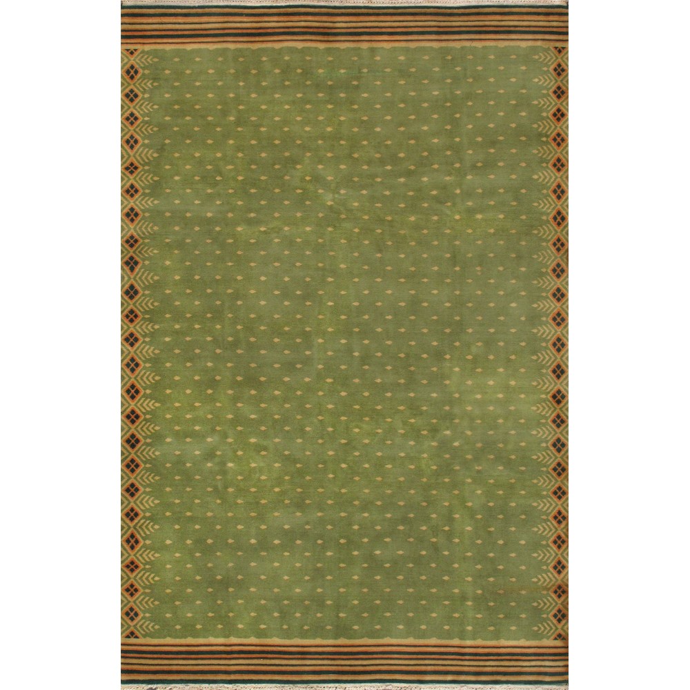 Pasargad Home Modern Collection Hand-Knotted Wool Area Rug- 6' 8" X 10' 2"