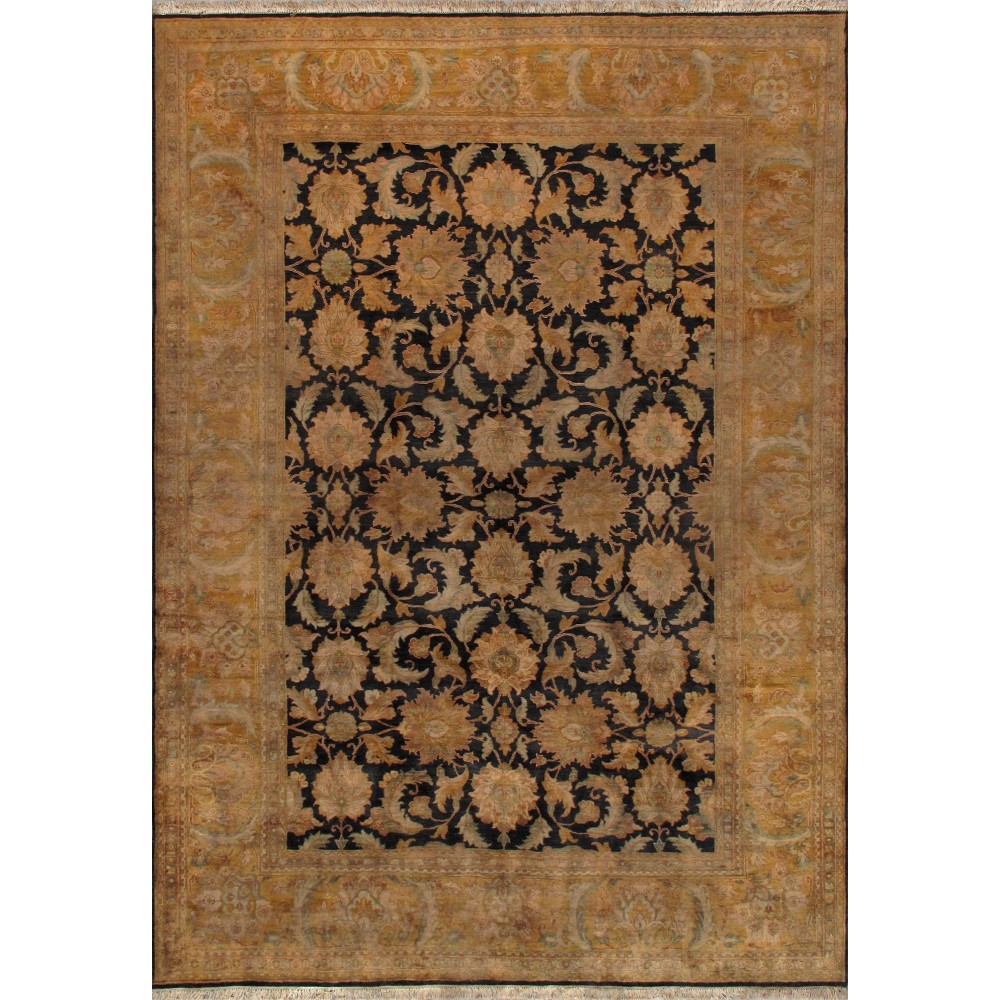 Pasargad Home Agra Collection Hand-Knotted Wool Area Rug- 9'10" X 13' 4"