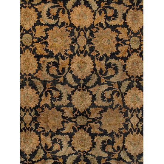 Pasargad Home Agra Collection Hand-Knotted Wool Area Rug- 9'10" X 13' 4"