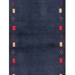 Pasargad Home Area Rug Gabbeh Hand-Knotted Lamb's Wool Blue 3' 5" X 4'11"