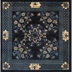 Pasargad Home Antique Hand-Knotted Wool Blue Area Rug 6' 2" X 6' 3"