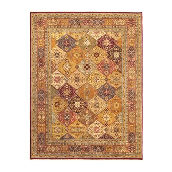 Pasargad Home Tabriz Hand-Knotted Multi Lamb's Wool Area Rug- 9'10" X 9'10"