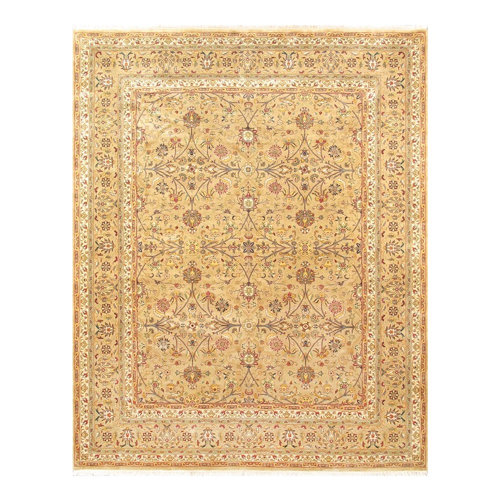 Pasargad Home Area Rug Tabriz Hand-Knotted Lamb's Wool Camel 9' 0" X 11'11"