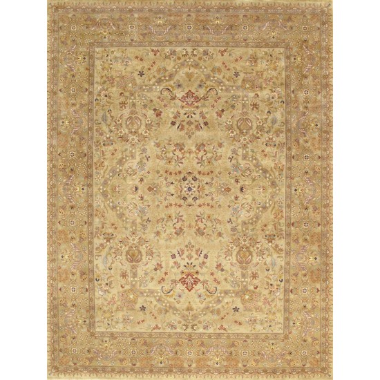 Pasargad Home Tabriz Collection Hand-Knotted Lamb's Wool Area Rug- 3' 0" X 5' 3"