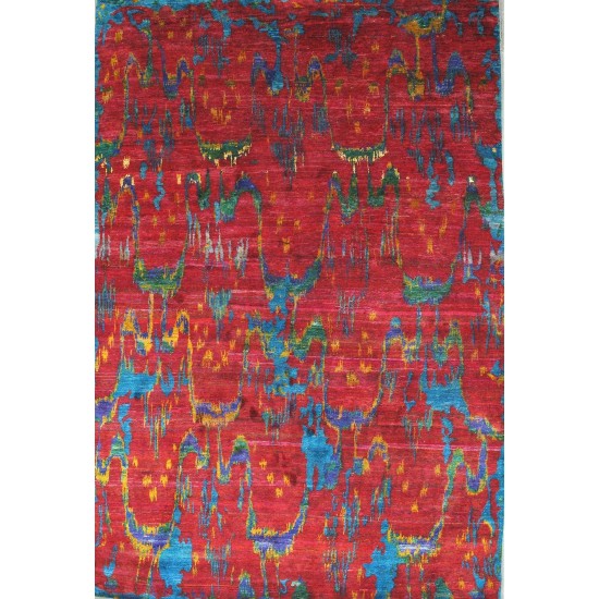 Pasargad Home Sari Silk Hand-Knotted Pure Silk Area Rug- 8' 9" X 12'11"