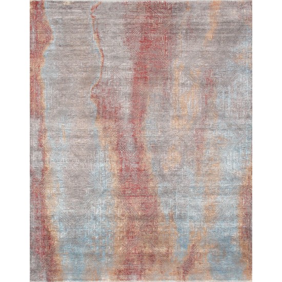 Pasargad Home Cosmo Collection Hand-Knotted Silk & Wool Area Rug- 8'11" X 12' 4"