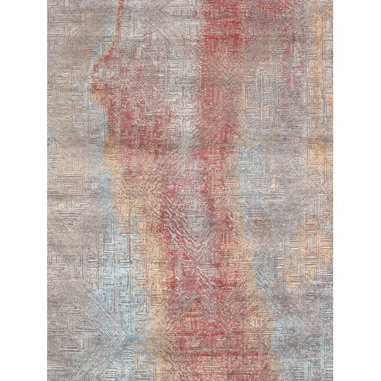 Pasargad Home Cosmo Collection Hand-Knotted Silk & Wool Area Rug- 8'11" X 12' 4"