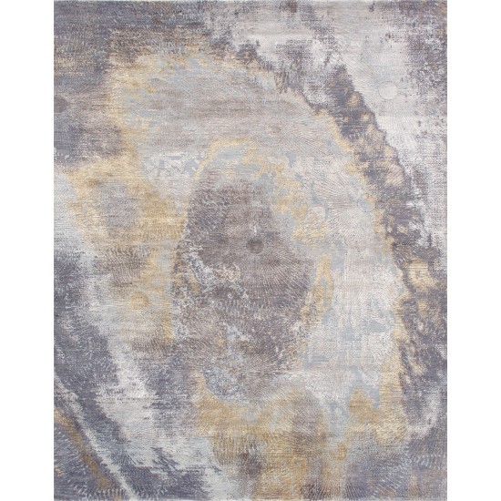 Pasargad Home Cosmo Collection Hand-Knotted Silk & Wool Area Rug- 9' 1" X 12' 1"