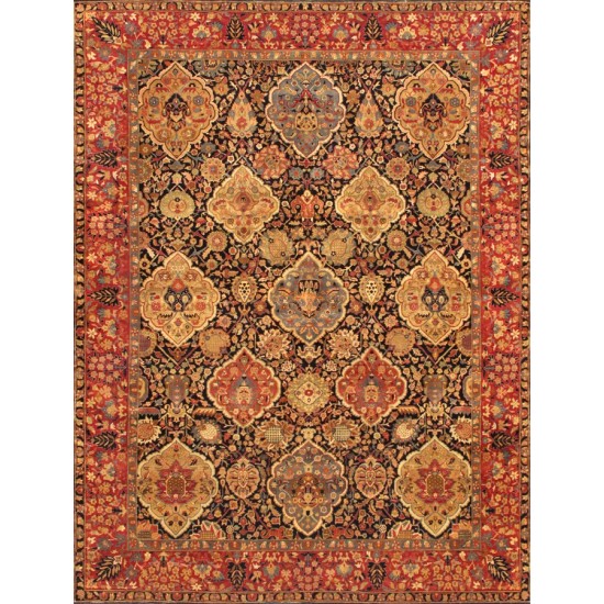 Pasargad Home Kerman Collection Hand-Knotted Lamb's Wool Area Rug- 7'11" X 9' 9"