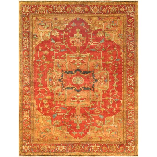 Pasargad Home Serapi Hand-Knotted Lamb's Wool Area Rug- 9' 11" X 10' 0"