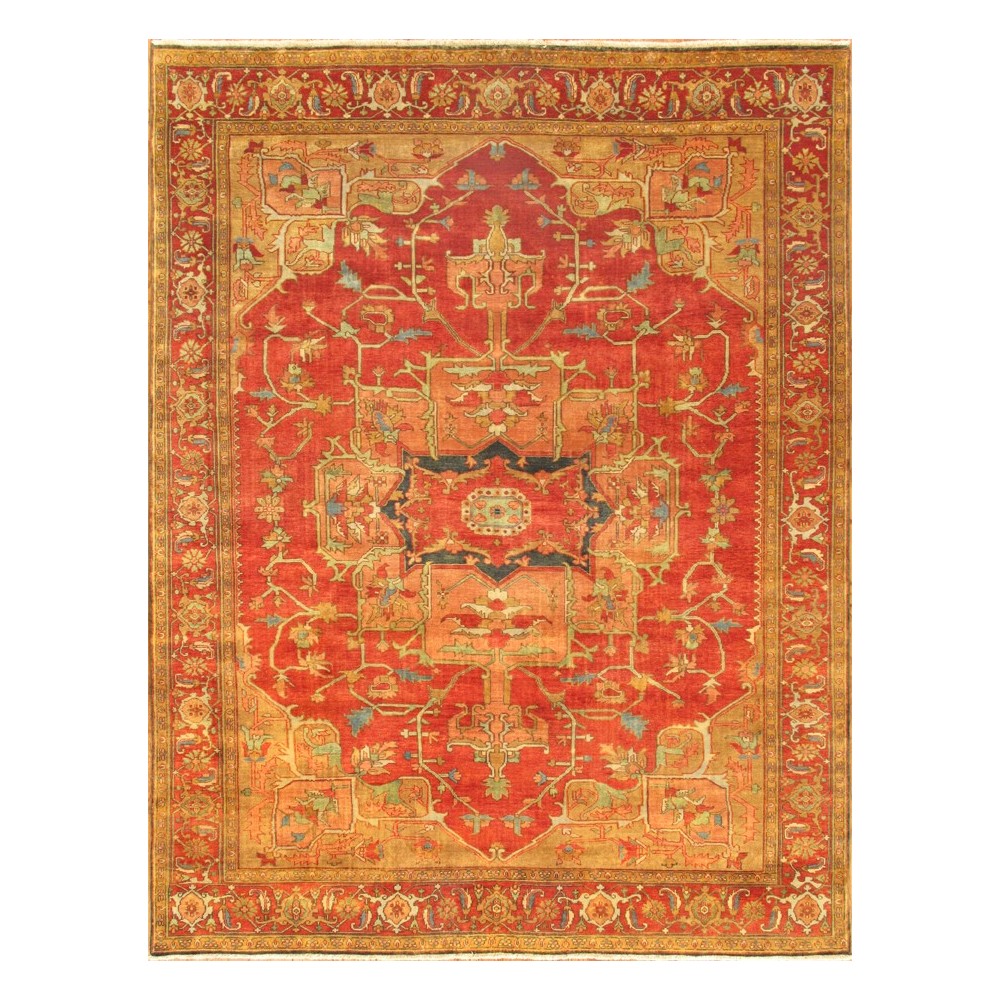 Pasargad Home Serapi Hand-Knotted Lamb's Wool Area Rug- 9' 11" X 10' 0"