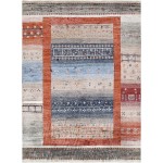 Pasargad Home Gabbeh Collection Hand-Knotted Silk Area Rug- 4\' 0" X 6\' 0"