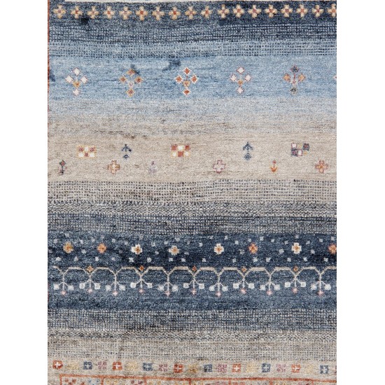 Pasargad Home Gabbeh Collection Hand-Knotted Silk Area Rug- 4' 0" X 6' 0"