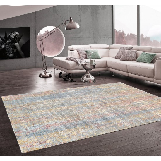 Pasargad Home Modern Gemstone Hand-Knotted Silk & Wool Area Rug- 6' 1" X 9' 1"